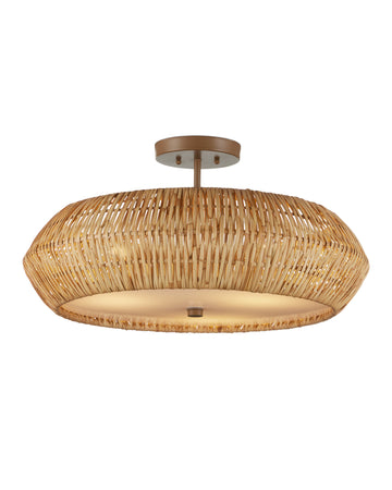 Antibes Natural Semi-Flush Mount