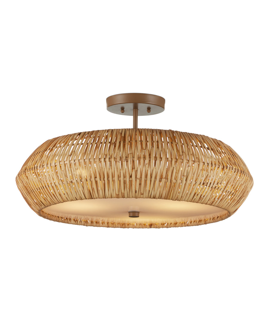 Antibes Natural Semi-Flush Mount