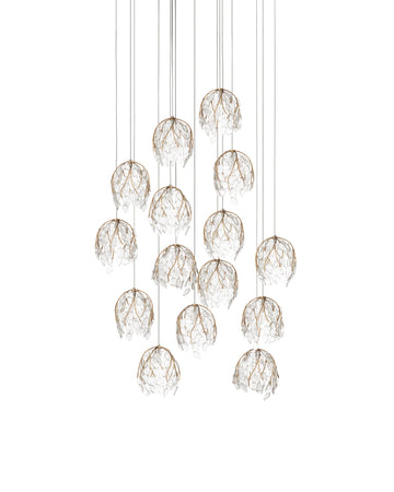 Banyan 15-Light Round Multi-Drop Pendant