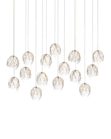 Banyan 15-Light Linear Multi-Drop Pendant