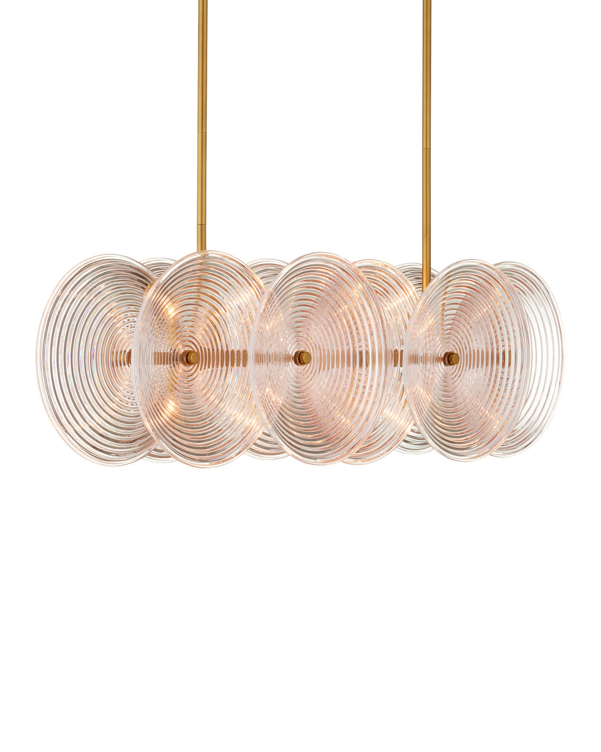 Whirlwind Rectangular Pink Chandelier