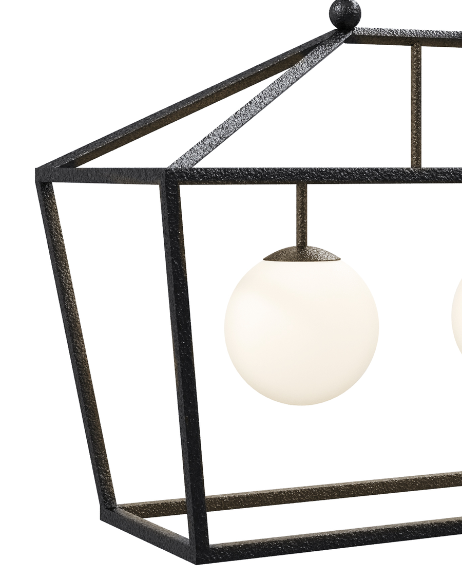 Denison Rectangular Black Outdoor Lantern