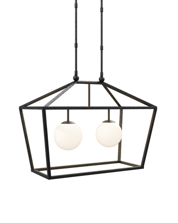 Denison Rectangular Black Outdoor Lantern