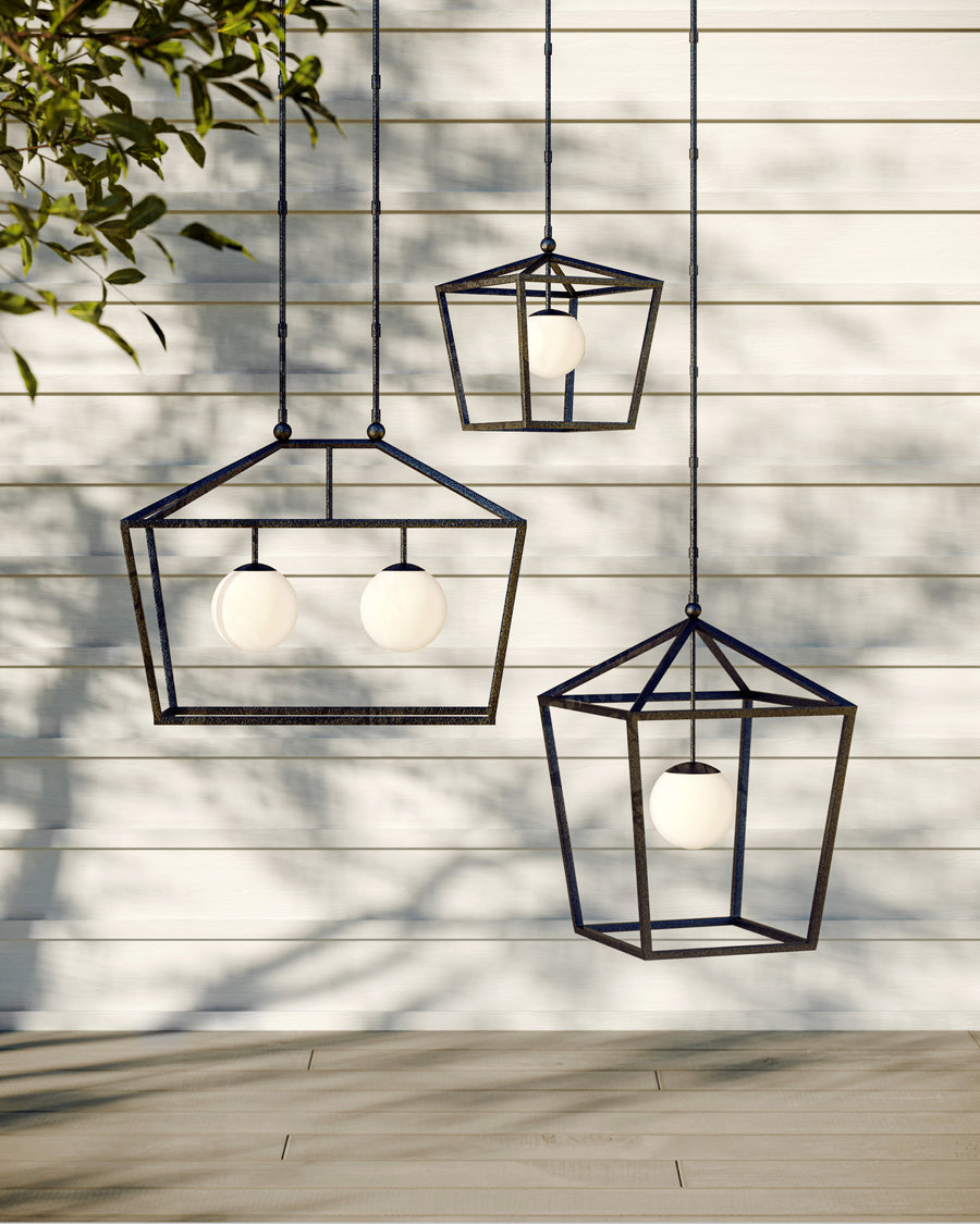 Denison Rectangular Black Outdoor Lantern