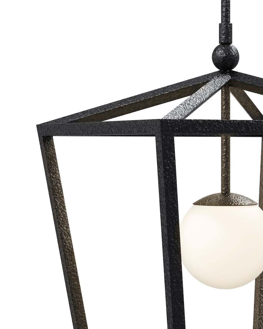 Denison Medium Black Outdoor Lantern