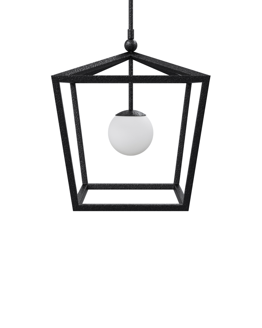 Denison Medium Black Outdoor Lantern