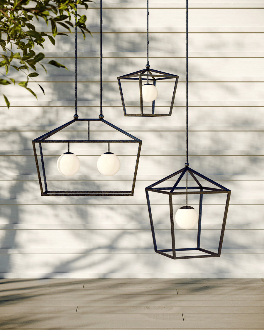 Denison Medium Black Outdoor Lantern