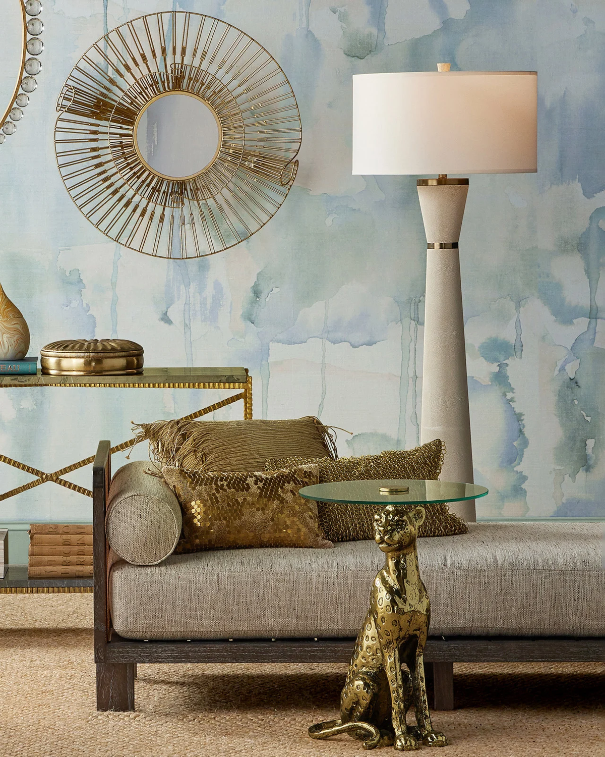 Galuchat Ivory Hourglass Floor Lamp