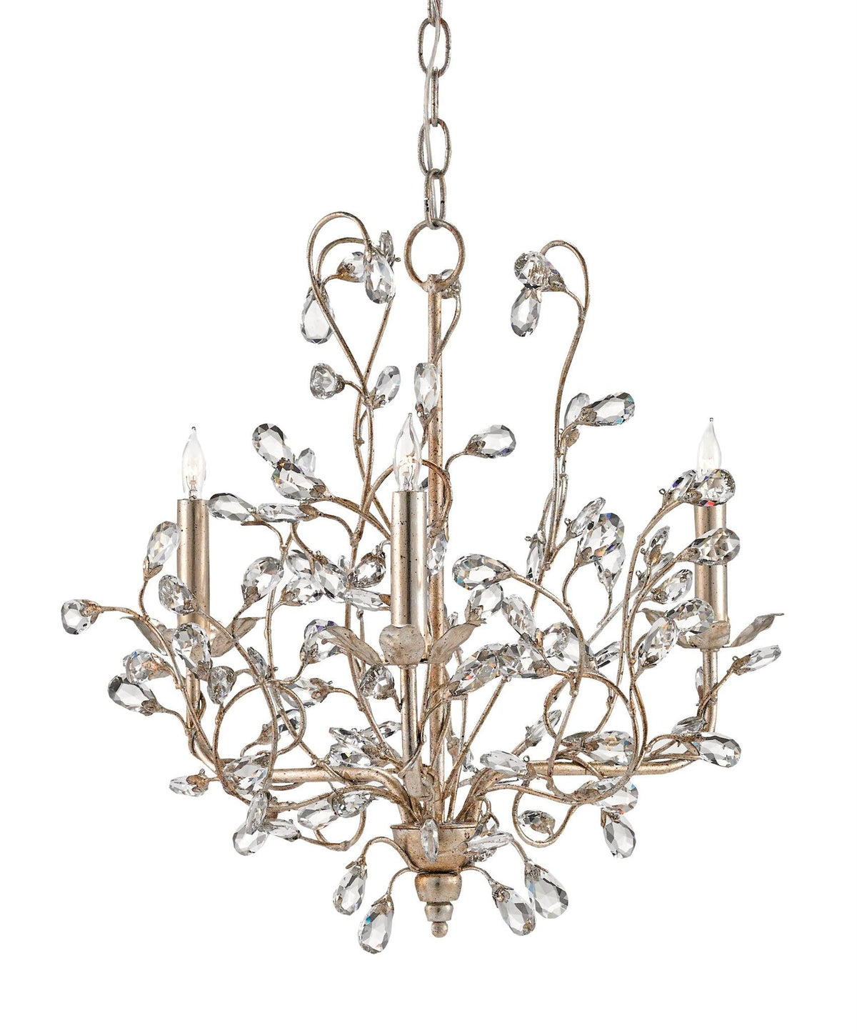 Crystal Bud Small Silver Chandelier - Maison Vogue
