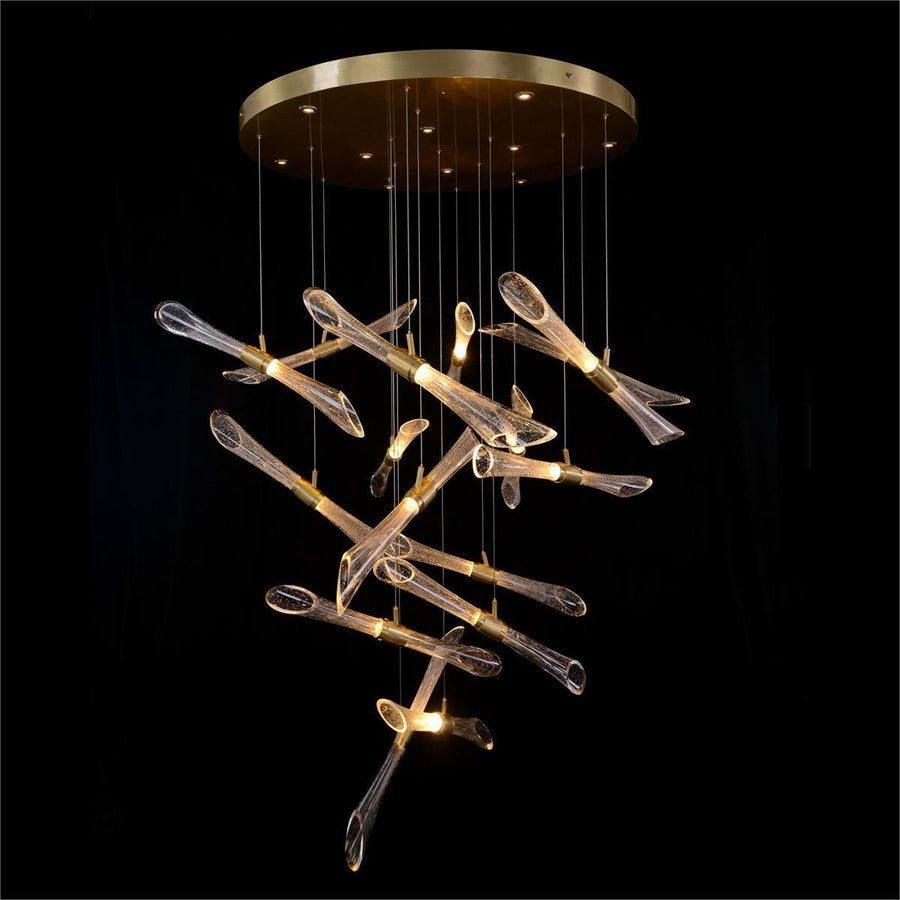 Rhapsody Fluted and Seeded Glass Tubes Chandelier - Maison Vogue