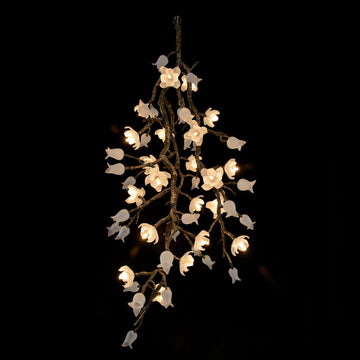 Churippu Magnolia & Tulip Glass Bronze Vertical Twenty-One Light Chandelier - Maison Vogue
