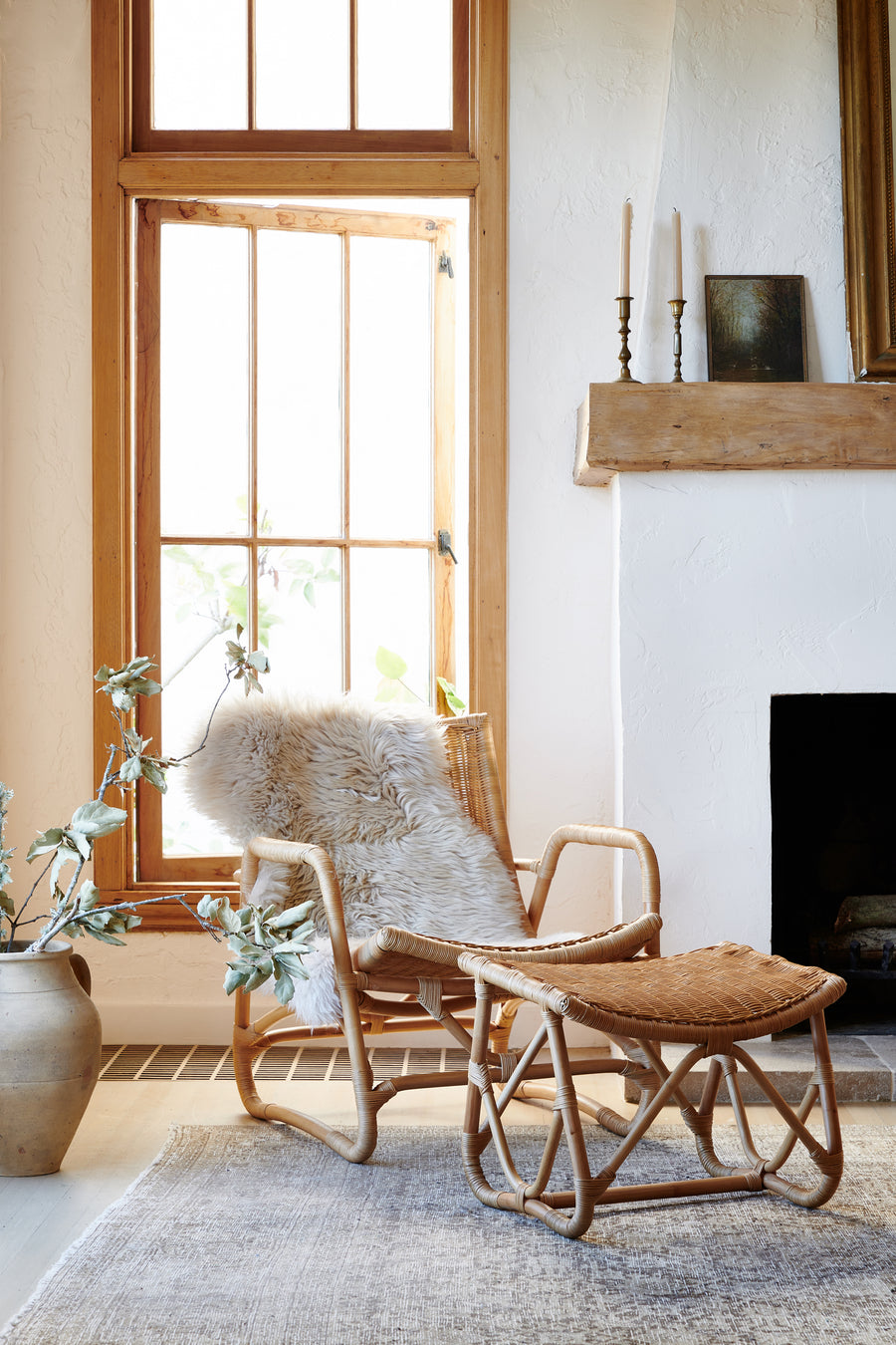 Bodega Wicker Lounge Chair-Natural