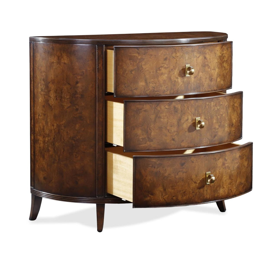Sylvestre Three-Drawer Chest, Walnut