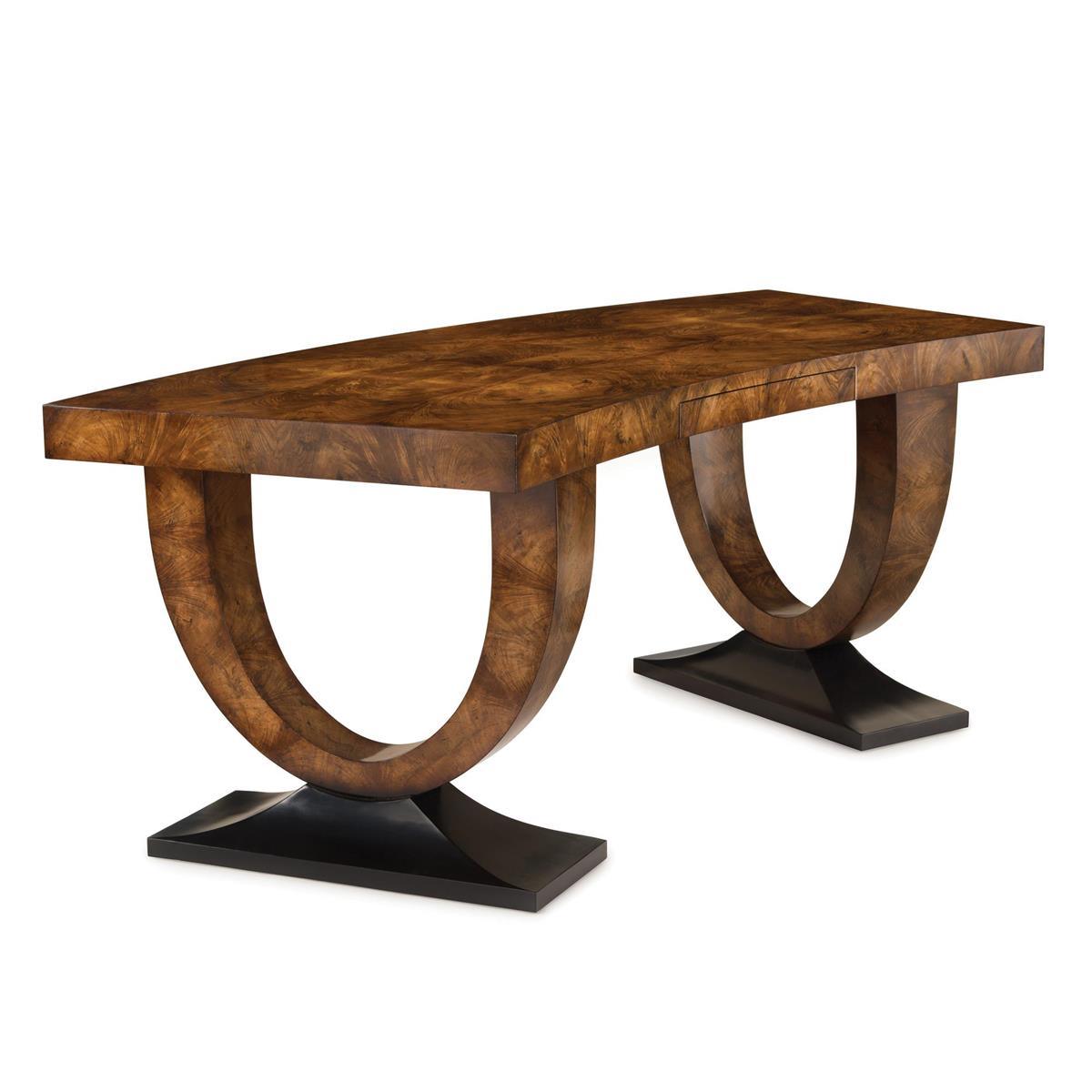 Curved Walnut Desk - Maison Vogue