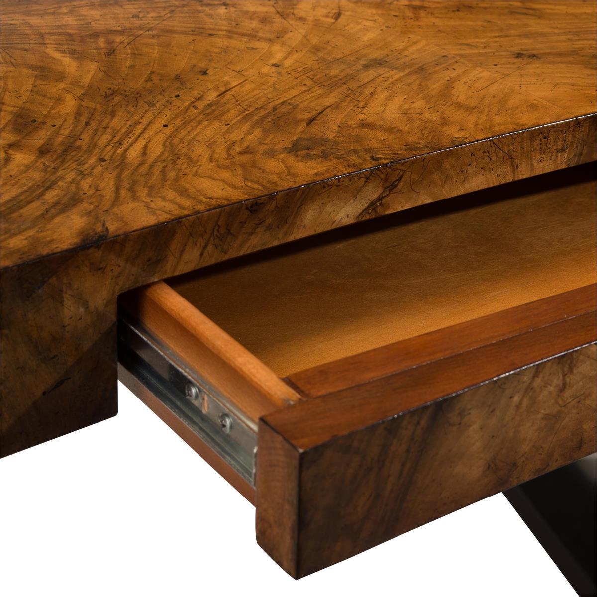 Curved Walnut Desk - Maison Vogue