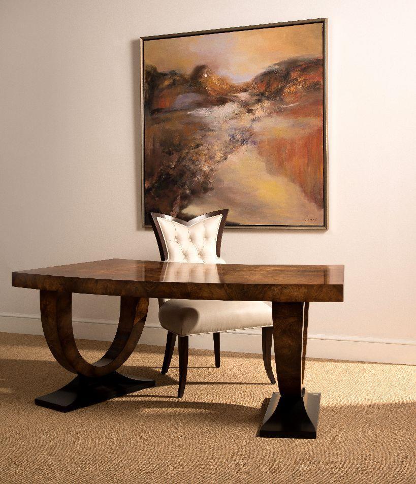 Curved Walnut Desk - Maison Vogue
