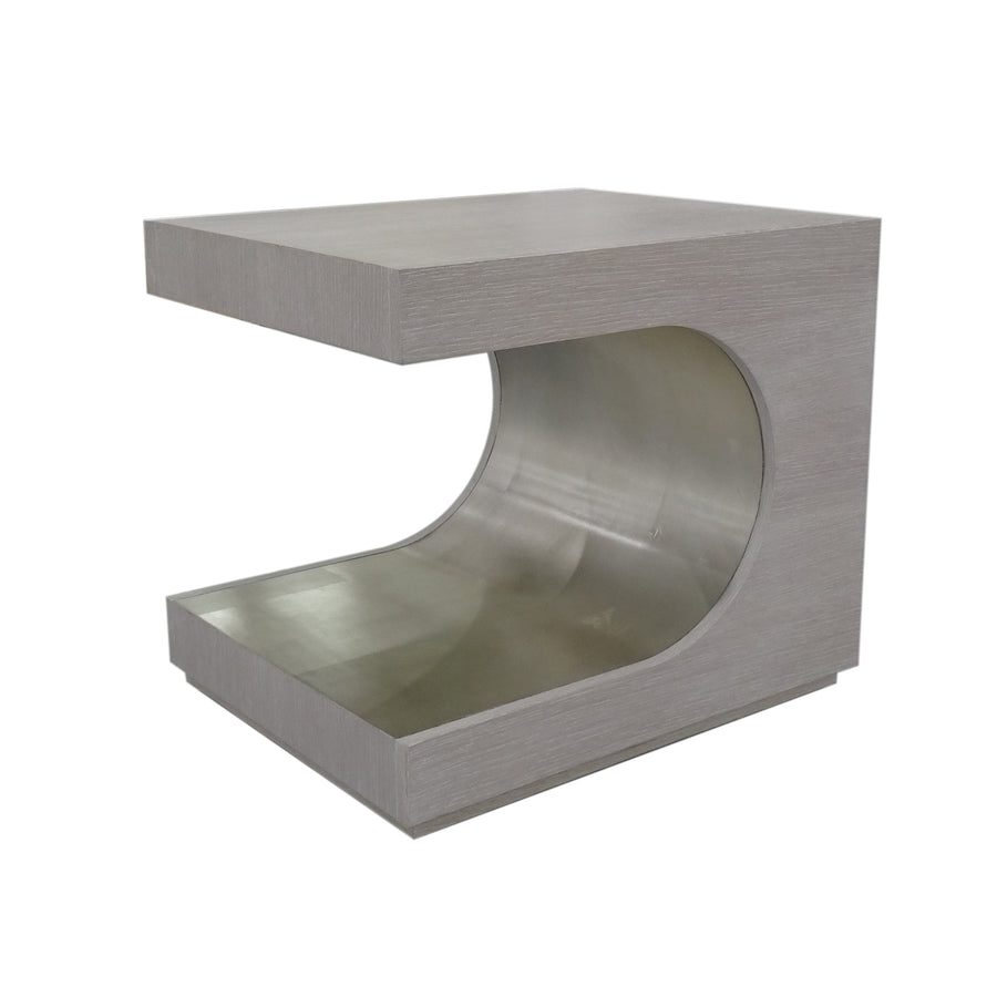 Groove Side Table, Silver