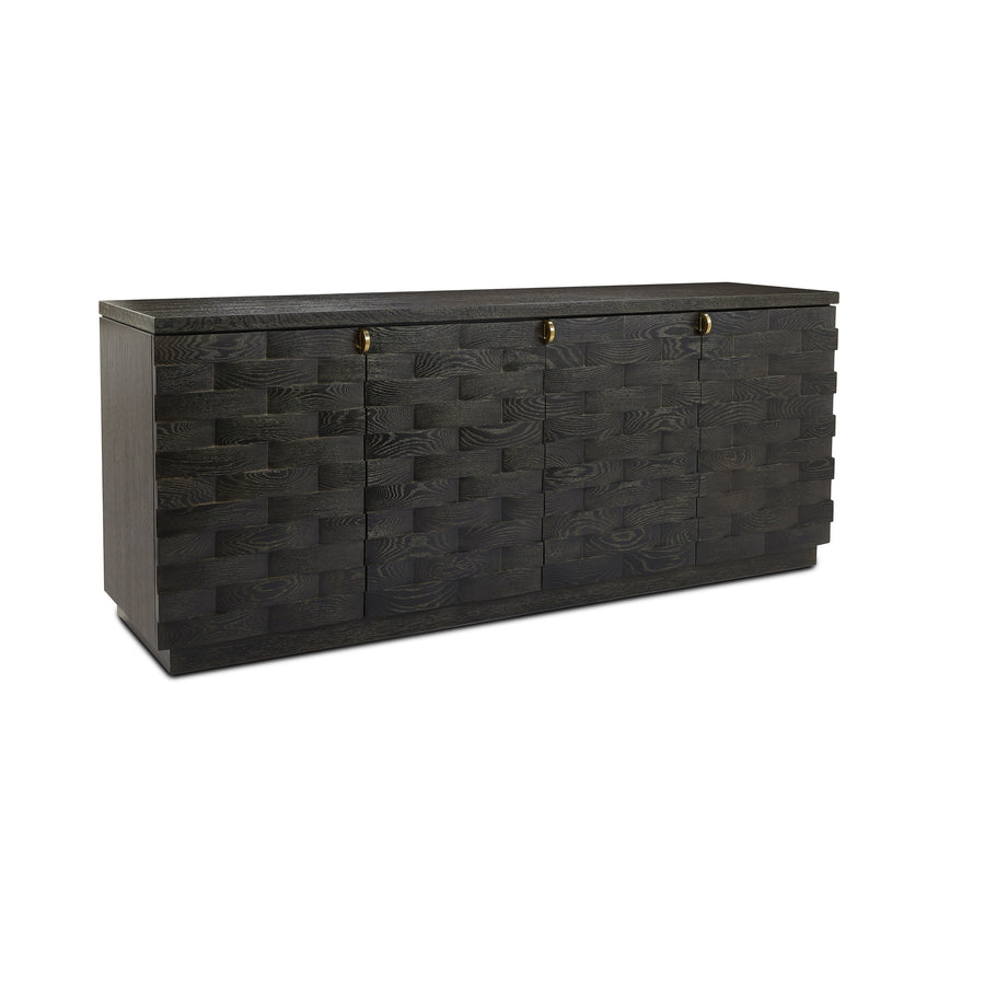 Tessere Four-Door Credenza, Black