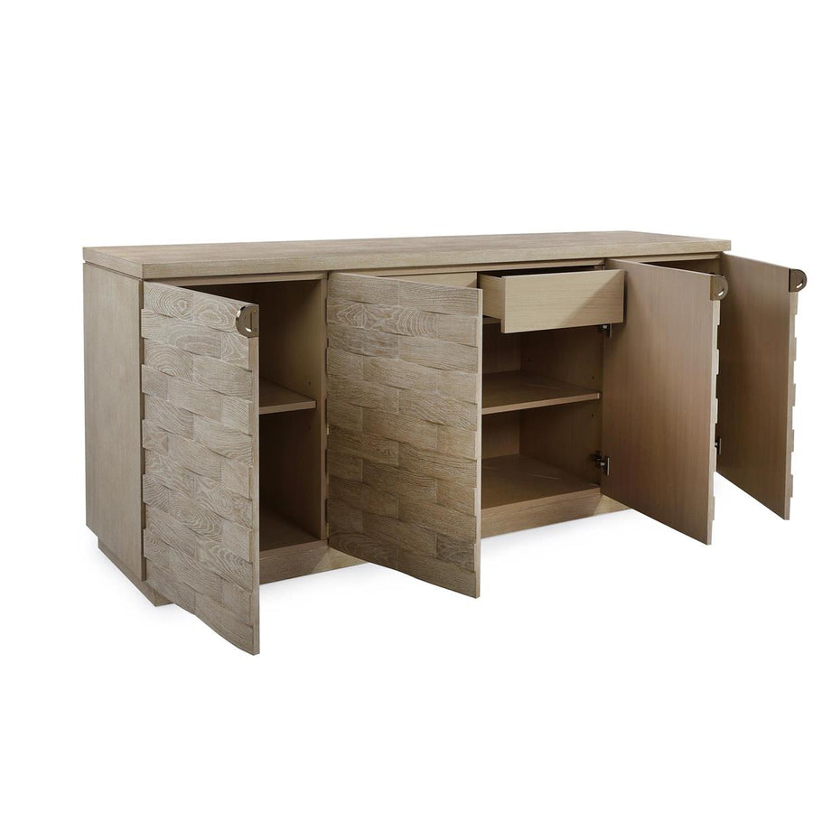 Tessere Four-Door Credenza, Limed