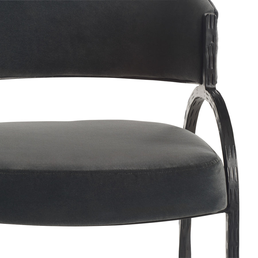 Bahati Chair-Midnight Grey Performance Velvet
