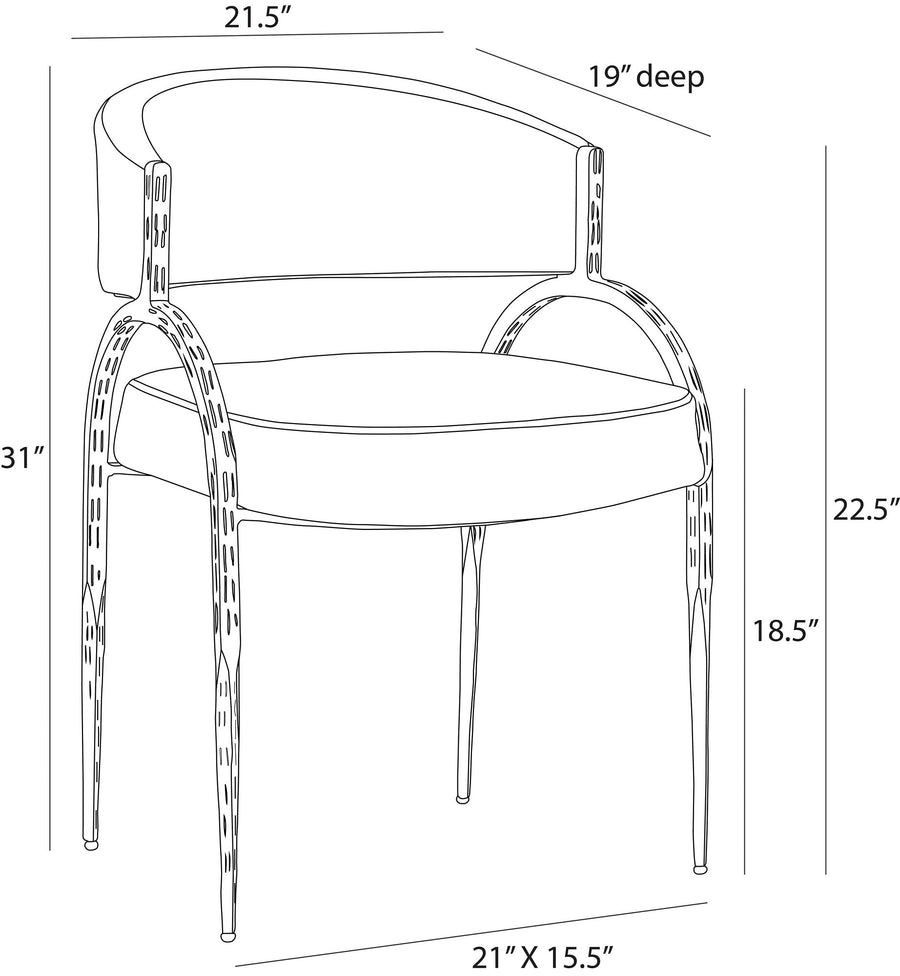Bahati Chair-Midnight Grey Performance Velvet
