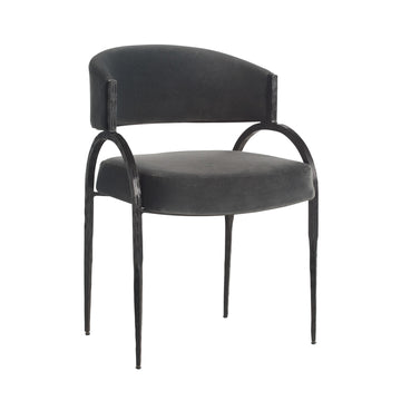 Bahati Chair-Midnight Grey Performance Velvet
