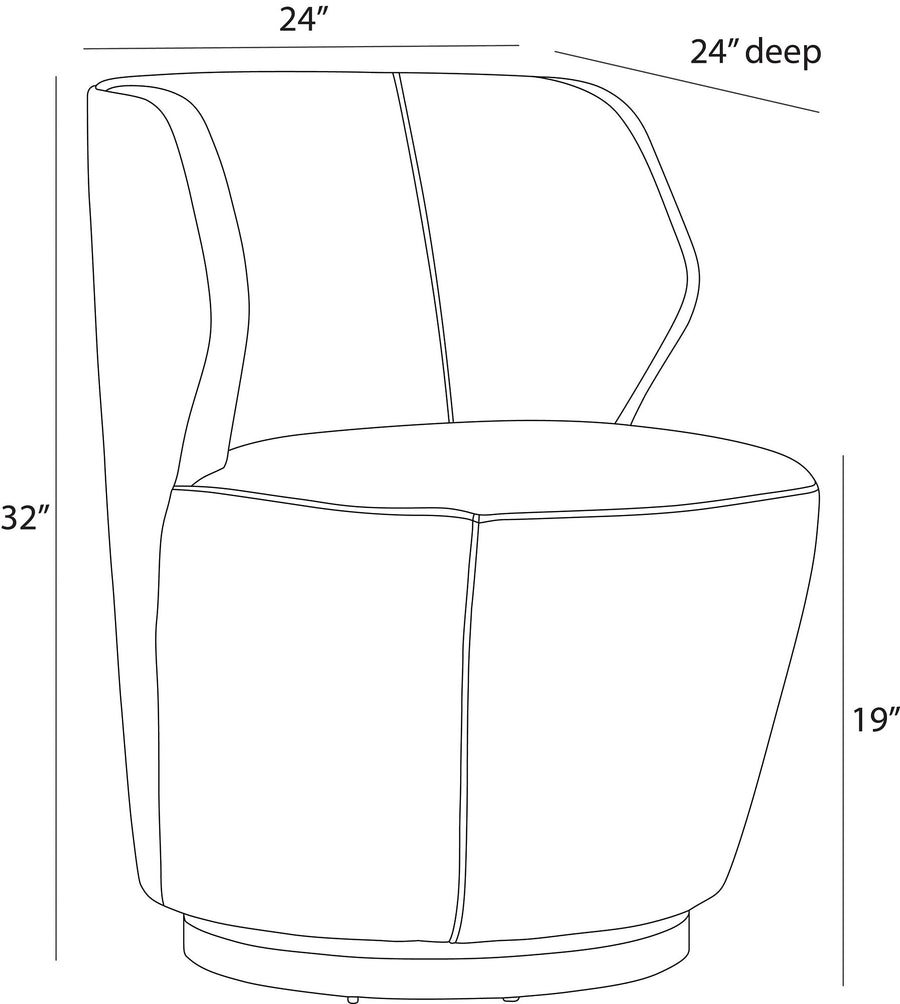 Poppy Chair Midnight Grey Performance Velvet
