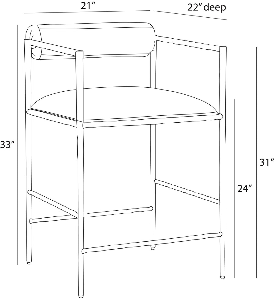 Barbana Counter Stool Oxford White