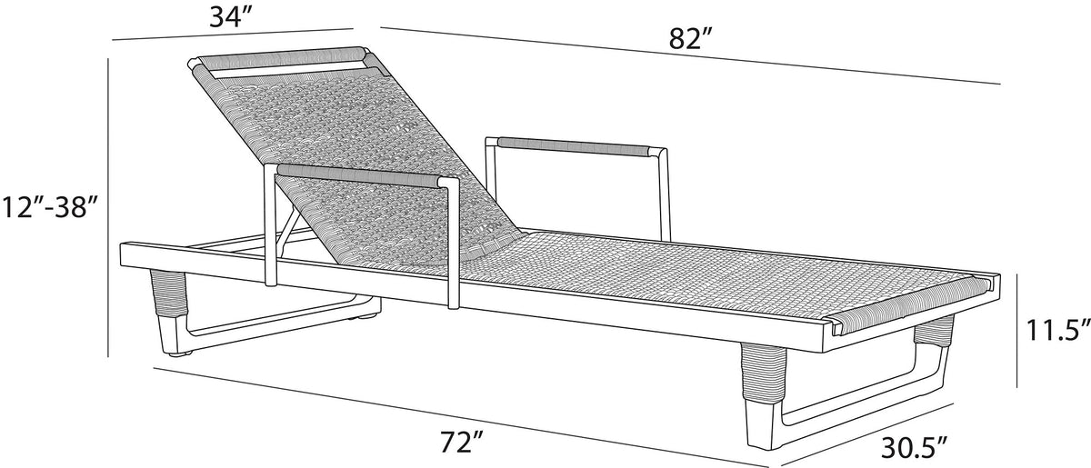 Daytona Outdoor Chaise, Armed