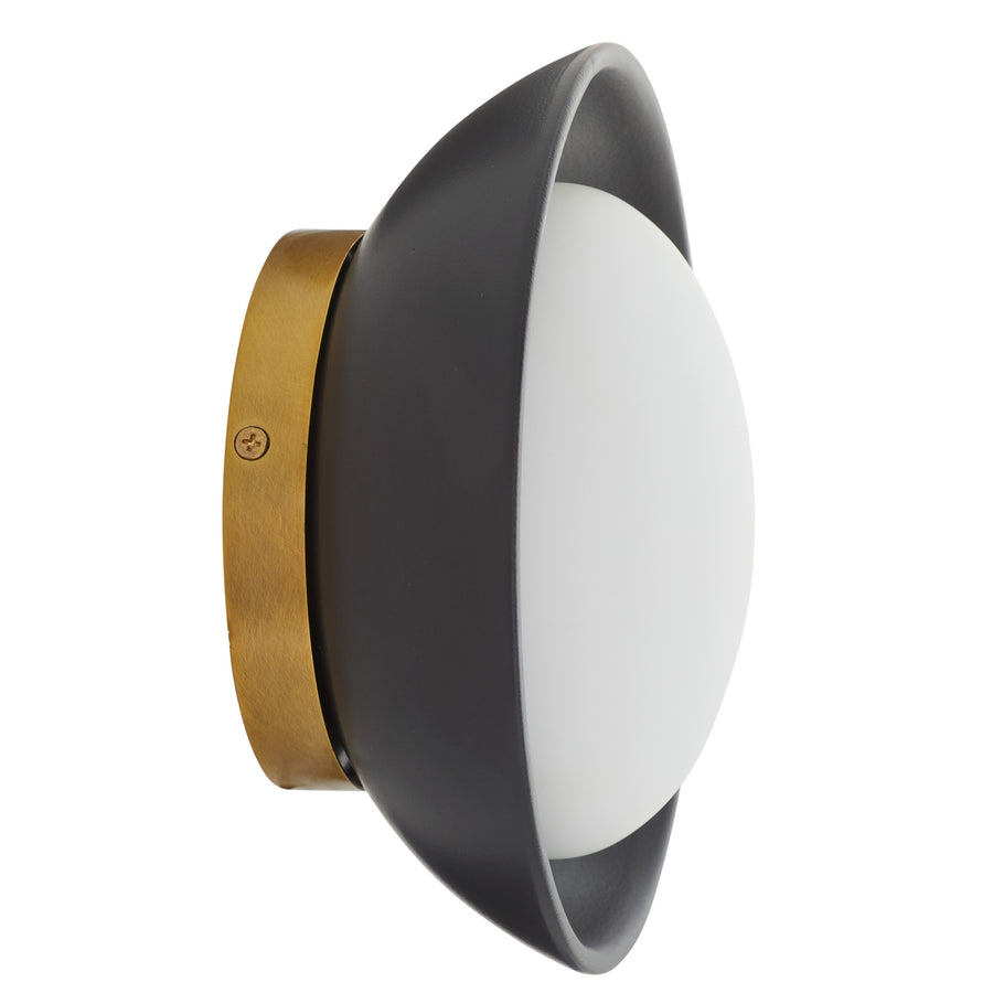 Glaze Small Sconce - Matte Black Ceramic