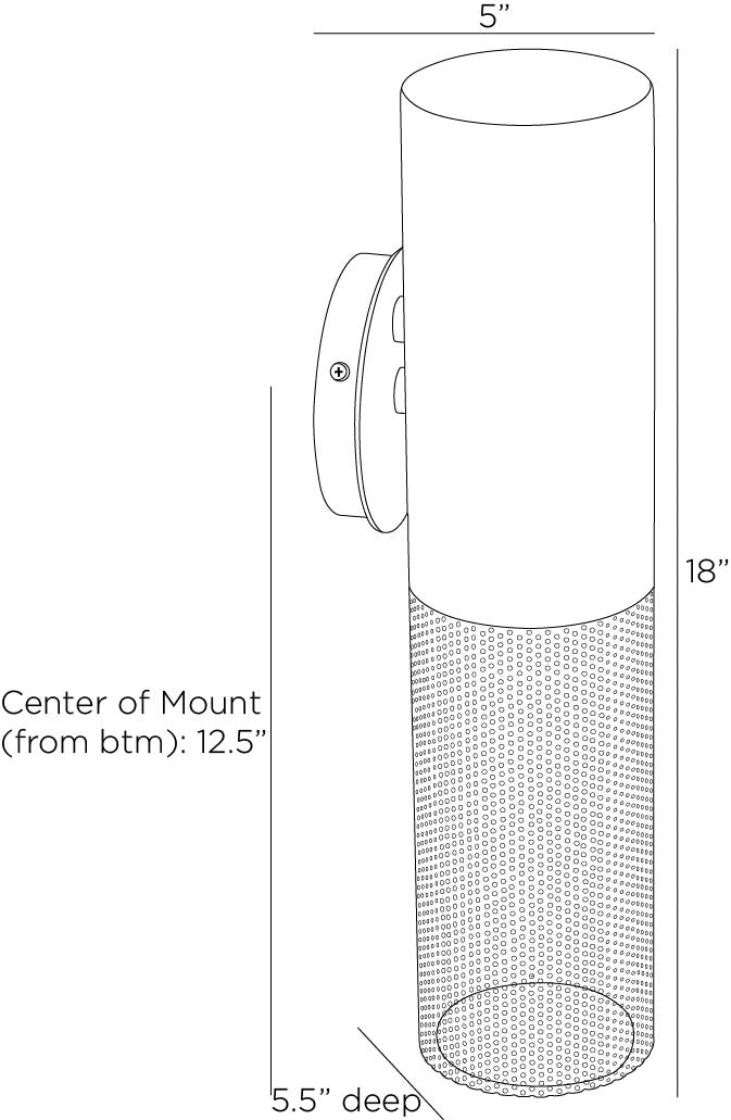 Punch Small Outdoor Sconce-Marine Grade Aged Graphite