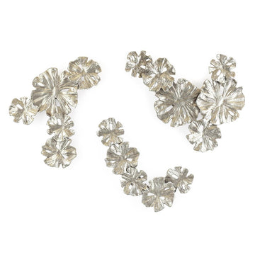 Petal Cluster Wall Art, Set of 3 Nickel