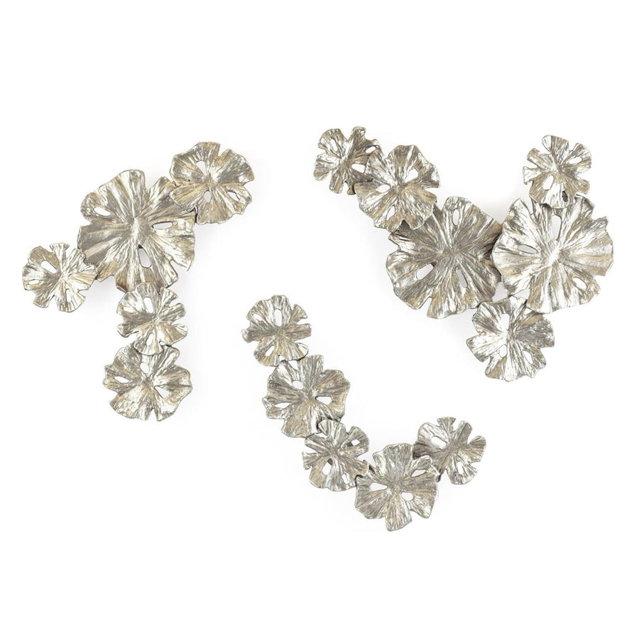 Petal Cluster Wall Art, Set of 3 Nickel