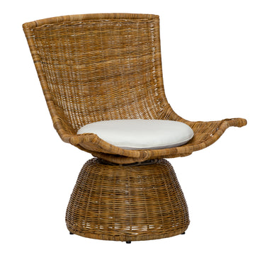 Healdsburg Small Wicker Swivel Chair