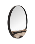 Petrified Slice Mirror, Black Frame, Large