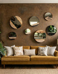 Petrified Slice Mirror, Black Frame, Large