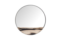 Petrified Slice Mirror, Black Frame, Large