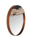 Petrified Slice Mirror, Copper Frame, Medium