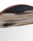 Petrified Slice Mirror, Copper Frame, Medium