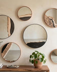 Petrified Slice Mirror, Copper Frame, Medium