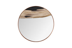 Petrified Slice Mirror, Copper Frame, Medium