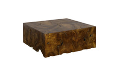 Teak Slice Coffee Table, Square - Maison Vogue