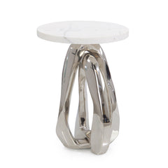 Kaari Side Table, Polished Nickel - Maison Vogue