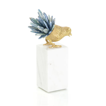 Brass Bird and Cyanite Sculpture I - Maison Vogue