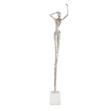 Posing Female Nickel Sculpture II - Maison Vogue