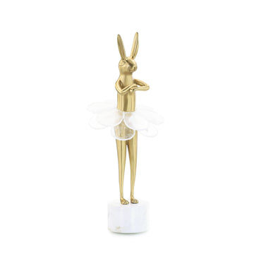 Ballerina Bunny Sculpture on Marble Base II