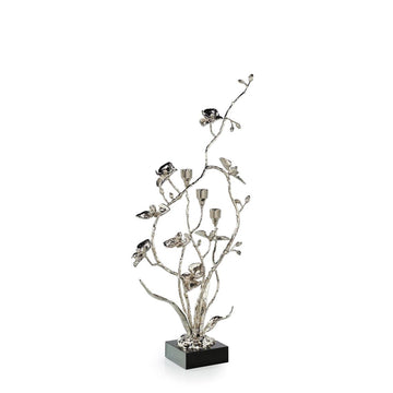Orchids in Bloom Candleholder, Small Nickel