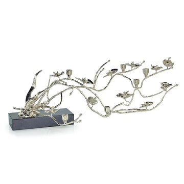 Orchids in Bloom Candleholder, Large Nickel