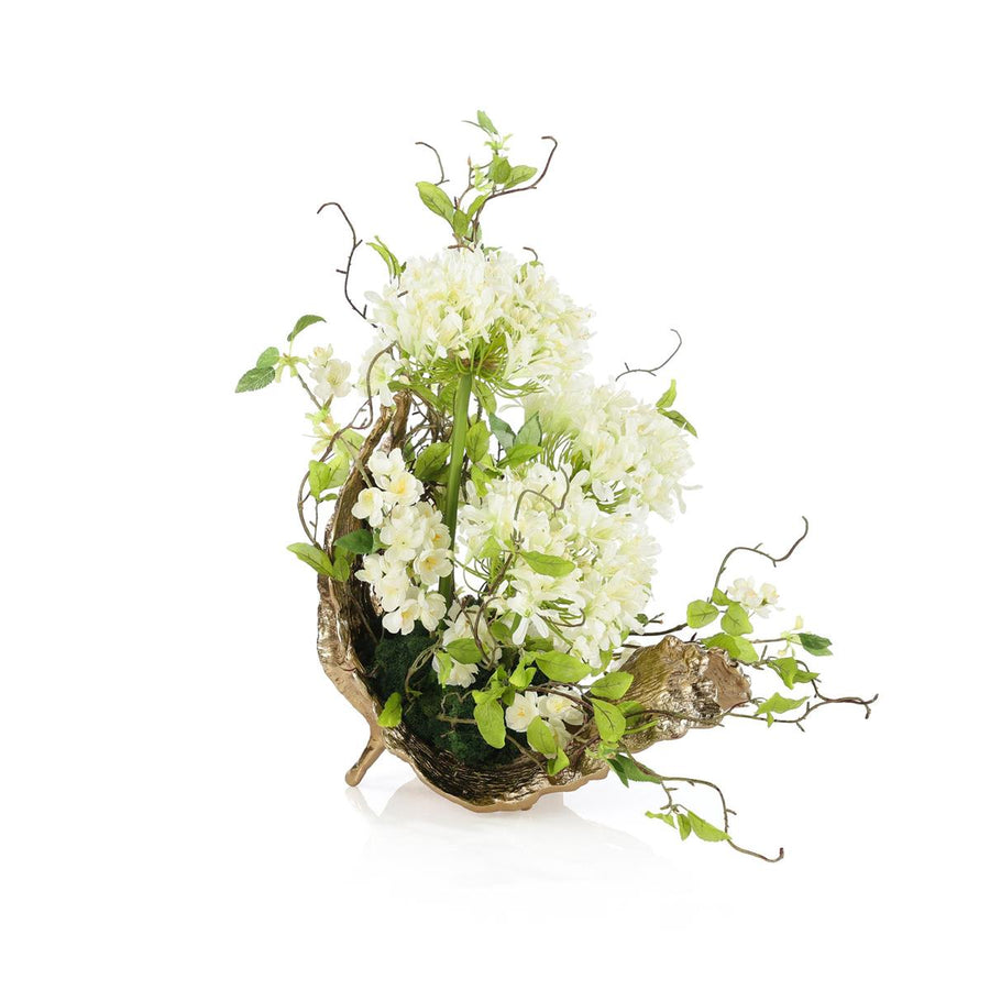 White Agapanthus Leaf Sculpture