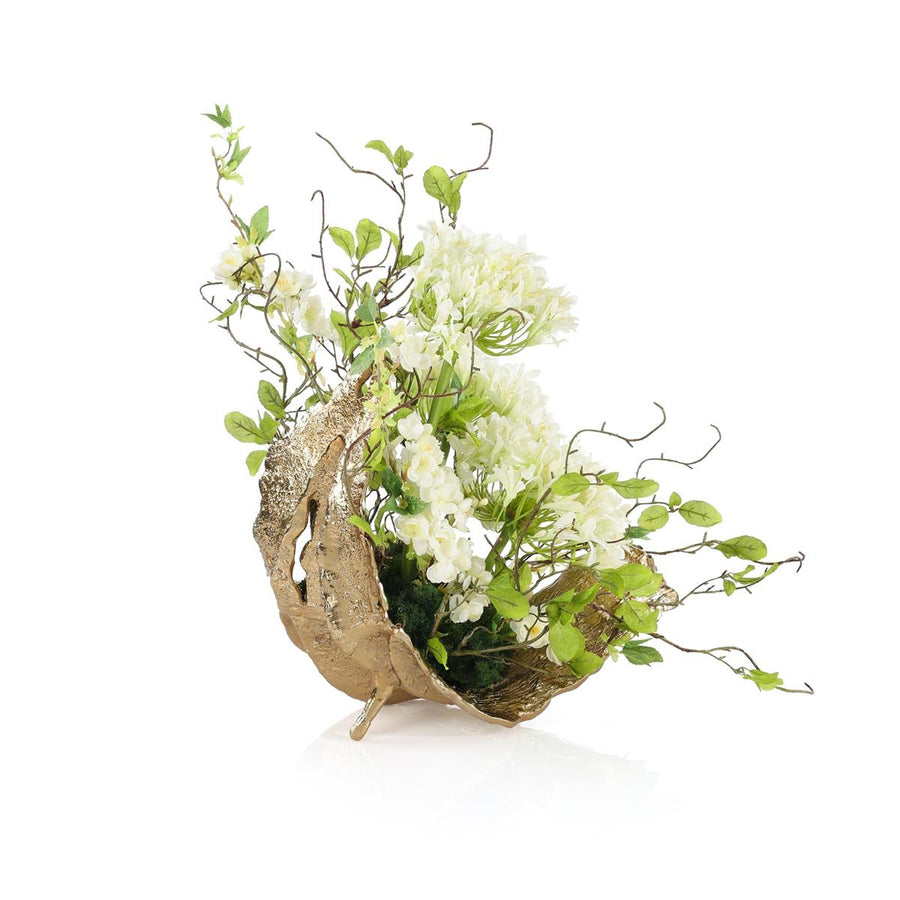 White Agapanthus Leaf Sculpture